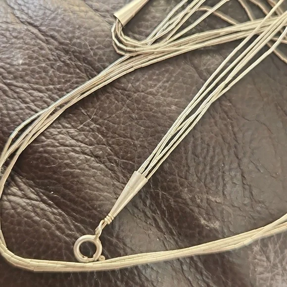Running Bear Trading Sterling Silver 5 Strand Liquid Silver Necklace - Picture 2 of 2